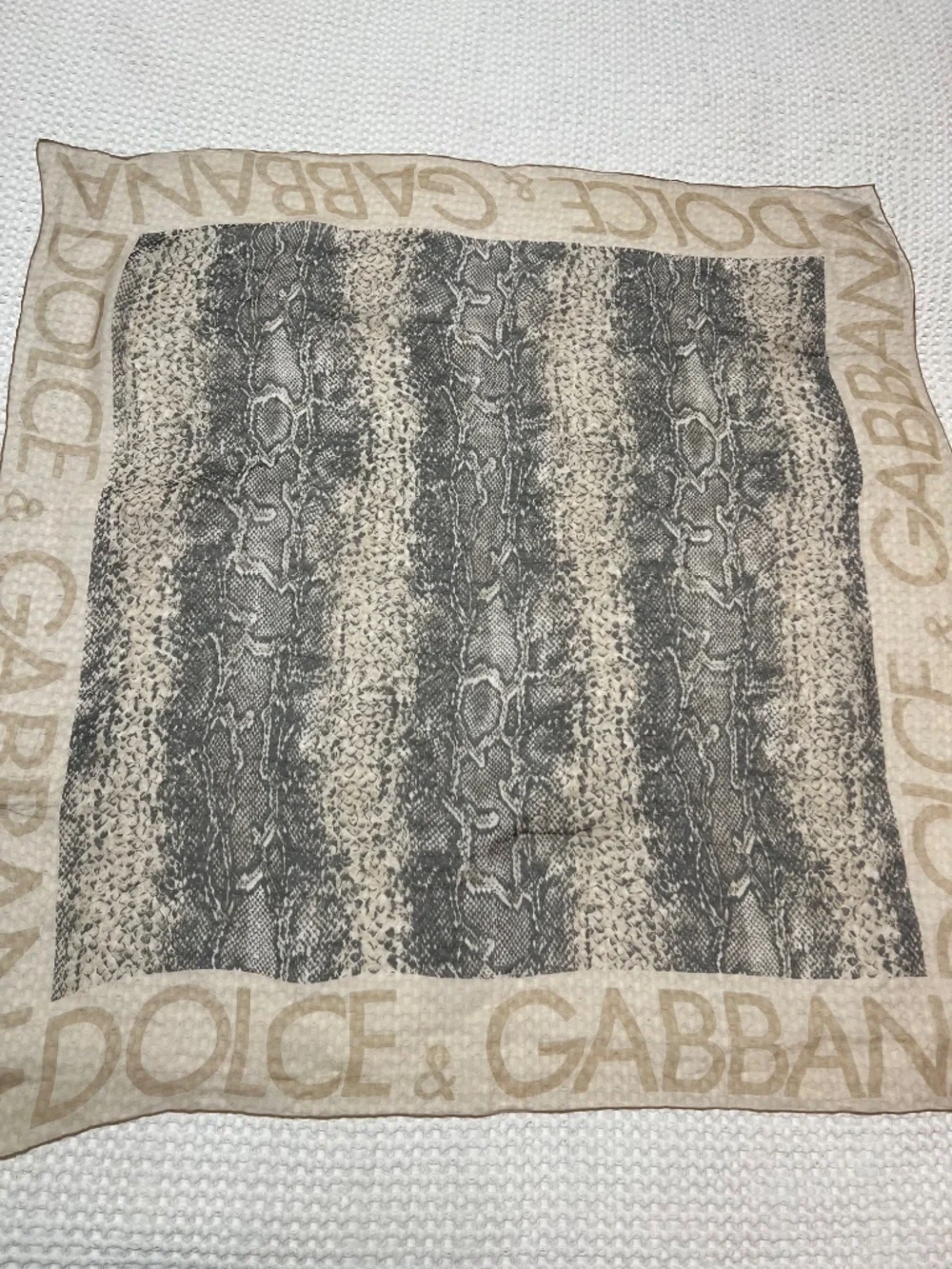 Dolce & Gabbana Python-Print Silk Square Scarf